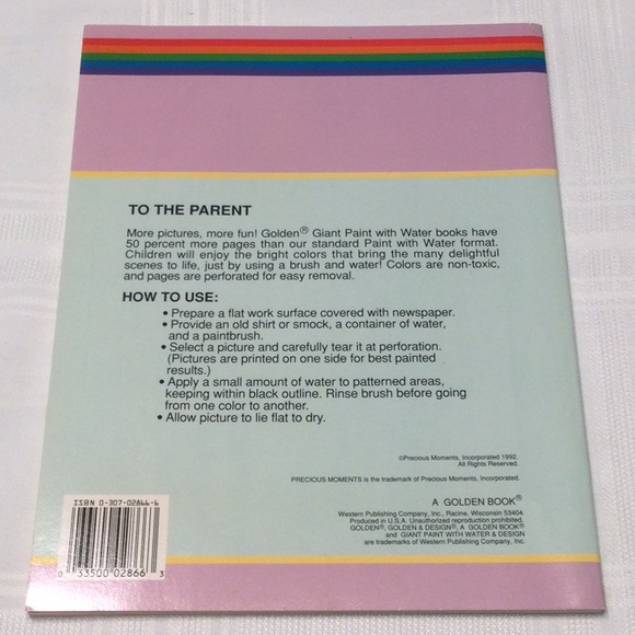 Precious Moments Giant Paint With Water Book - Picture 2 of 3
